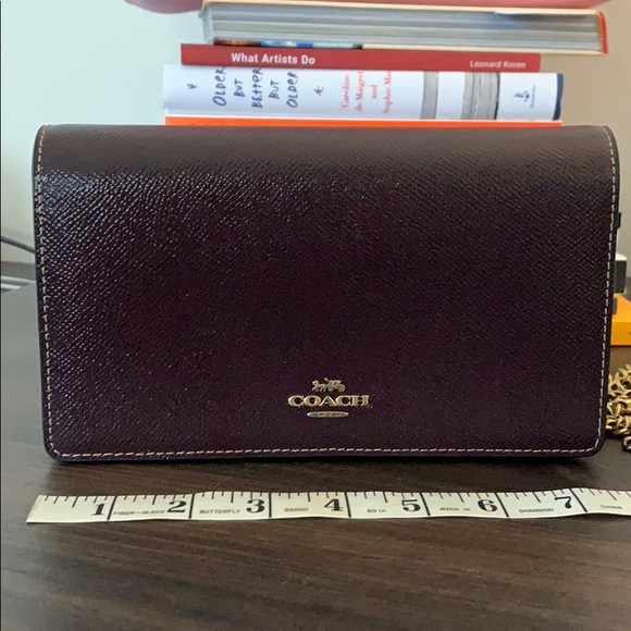 Coach Handbags - Coach Burgundy Patent Wallet on Chain
